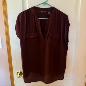 INC Burgundy Maroon Blouse